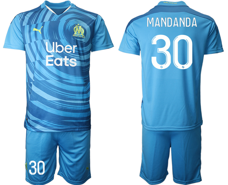 Men 2021 Olympique de Marseille away #30 soccer jerseys